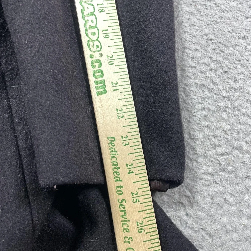 Vintage USN Coat Mens 40 Black Wool Double Breasted Anchor Buttons Overcoat USA